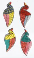 Colored wooden birds