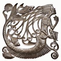 Metal mermaid wall art