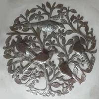 Tree of life haitian metal art with birds