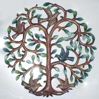 Tree of life painted metal art