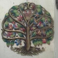 Painted tree of life: Metal wall art sale